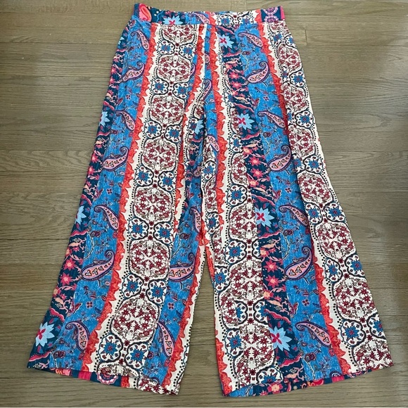 Soft Surroundings High Rise Talavera Pants Abstract Flowy Pants Size Large P - Picture 4 of 9